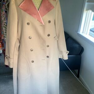 Tory Burch Cream and Pink Trench Coat